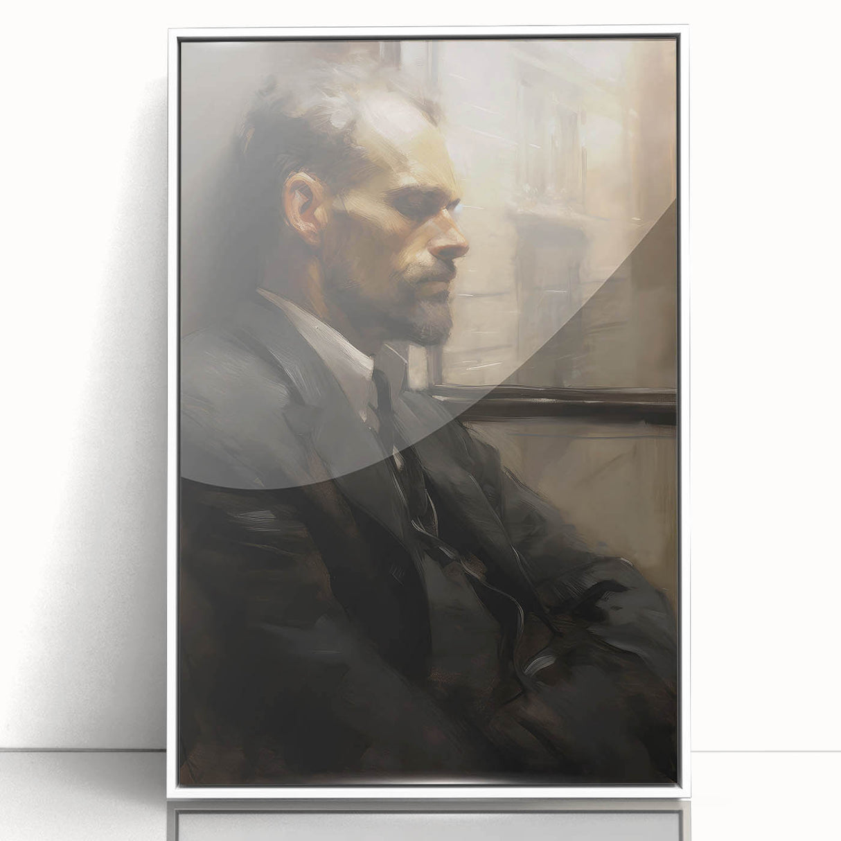 Classic Portrait Artwork – Vintage Man in Reflection Wall Art