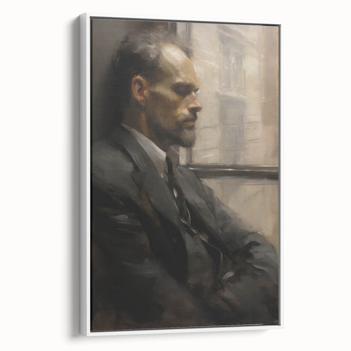 Classic Portrait Artwork – Vintage Man in Reflection Wall Art