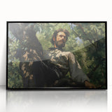 Vintage Portrait Art | Man in Tree with Sunlit Leaves
