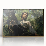Vintage Portrait Art | Man in Tree with Sunlit Leaves