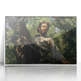 Vintage Portrait Art | Man in Tree with Sunlit Leaves