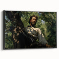 Vintage Portrait Art | Man in Tree with Sunlit Leaves