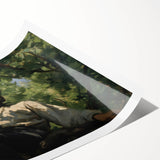 Vintage Portrait Art | Man in Tree with Sunlit Leaves