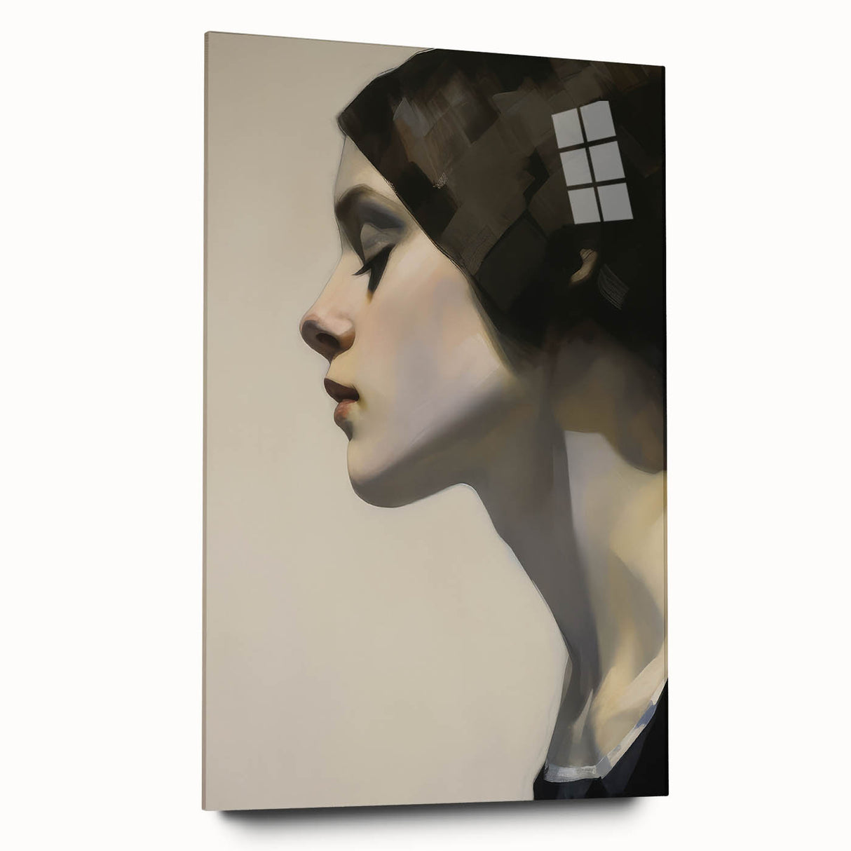 Timeless Vintage Portrait – Elegant Woman Side Profile Wall Art