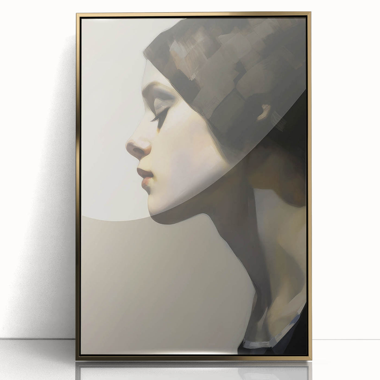 Timeless Vintage Portrait – Elegant Woman Side Profile Wall Art