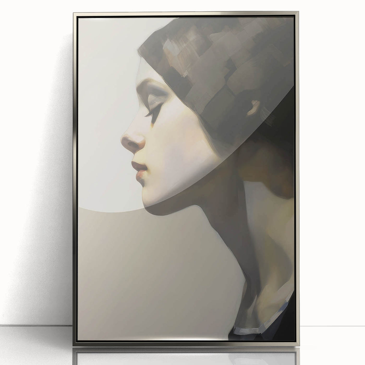 Timeless Vintage Portrait – Elegant Woman Side Profile Wall Art