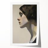Timeless Vintage Portrait – Elegant Woman Side Profile Wall Art