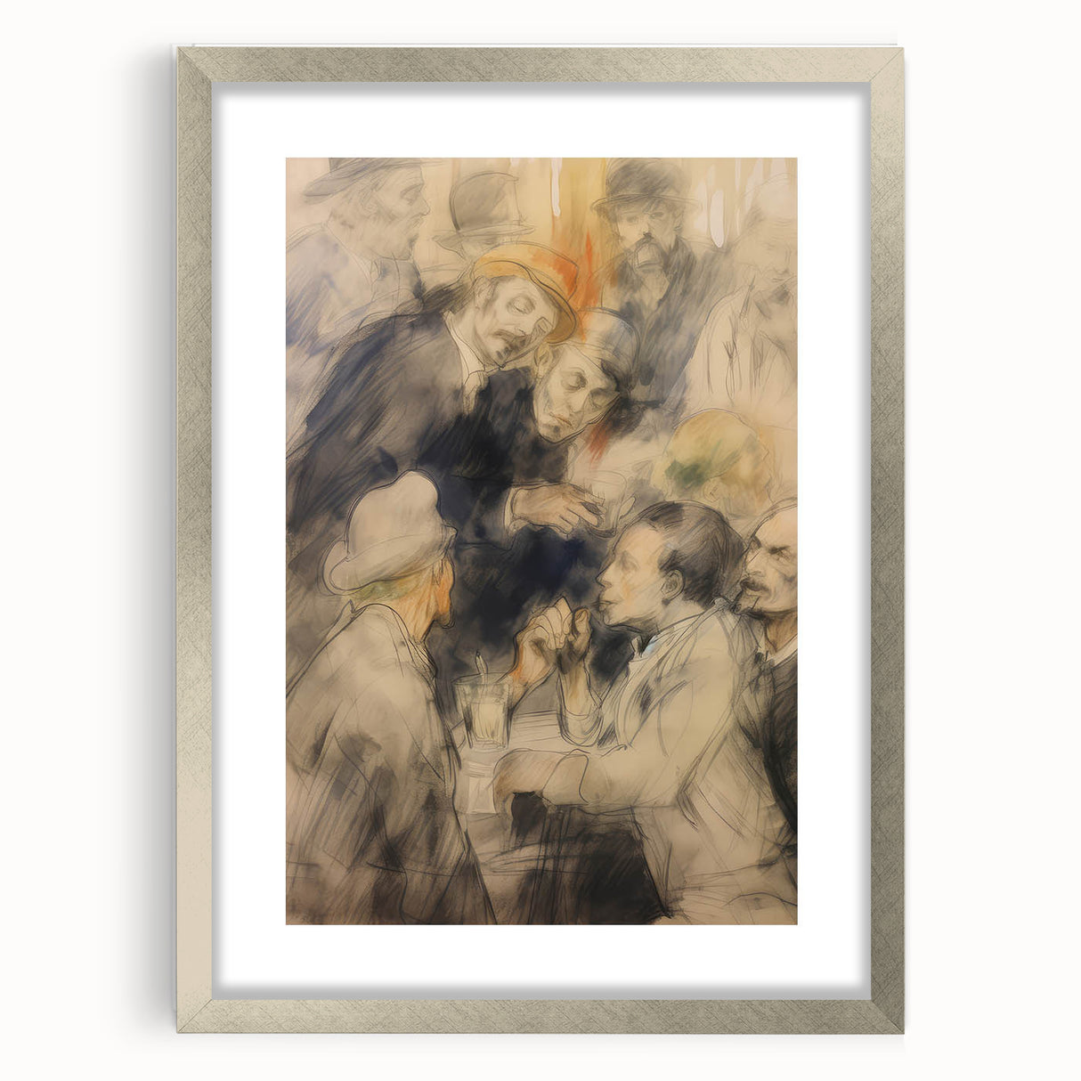 Antique Portrait Prints - Historic Vintage Gathering Wall Art
