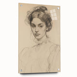 Elegant Vintage Portrait - Classic Sketch Wall Art Print