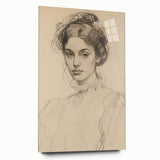 Elegant Vintage Portrait - Classic Sketch Wall Art Print