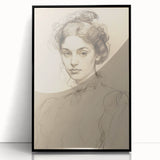 Elegant Vintage Portrait - Classic Sketch Wall Art Print