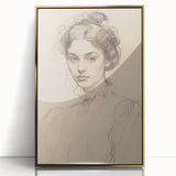Elegant Vintage Portrait - Classic Sketch Wall Art Print