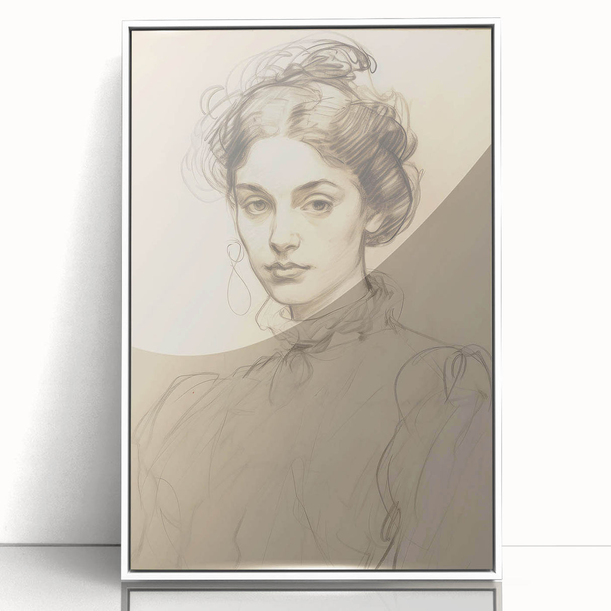 Elegant Vintage Portrait - Classic Sketch Wall Art Print