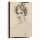 Elegant Vintage Portrait - Classic Sketch Wall Art Print