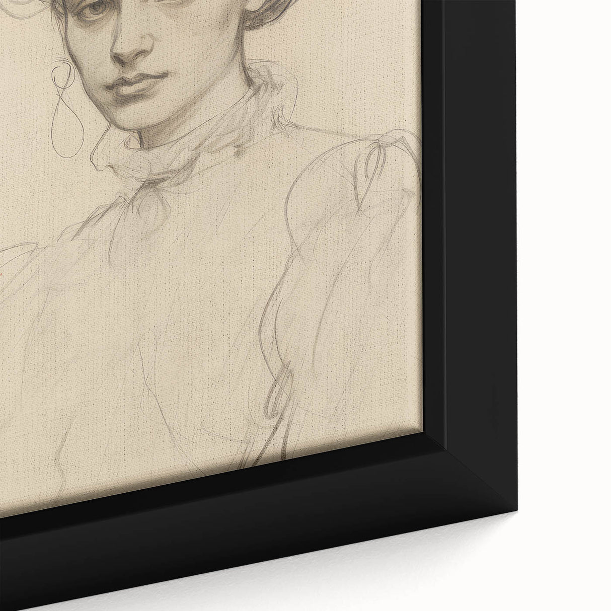 Elegant Vintage Portrait - Classic Sketch Wall Art Print