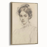 Elegant Vintage Portrait - Classic Sketch Wall Art Print