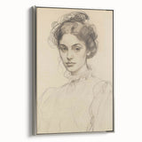 Elegant Vintage Portrait - Classic Sketch Wall Art Print