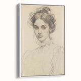 Elegant Vintage Portrait - Classic Sketch Wall Art Print