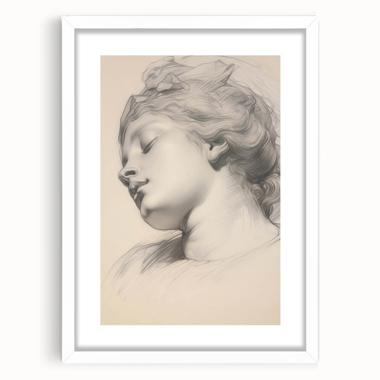 Timeless Vintage Portrait - Classic Sketch of Elegance Wall Art