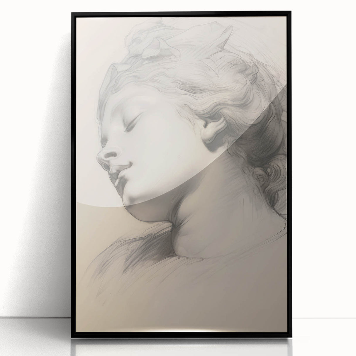 Timeless Vintage Portrait - Classic Sketch of Elegance Wall Art