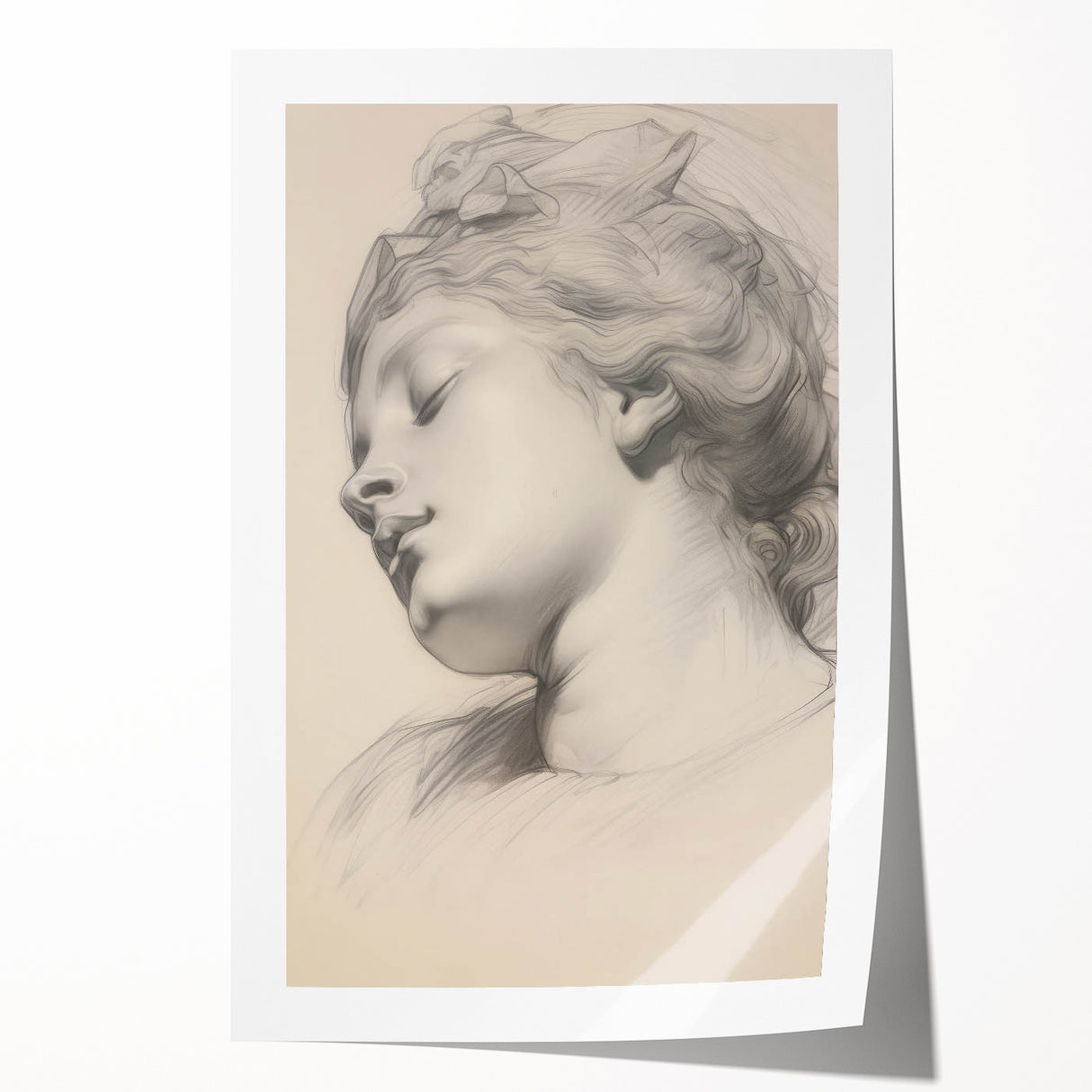 Timeless Vintage Portrait - Classic Sketch of Elegance Wall Art
