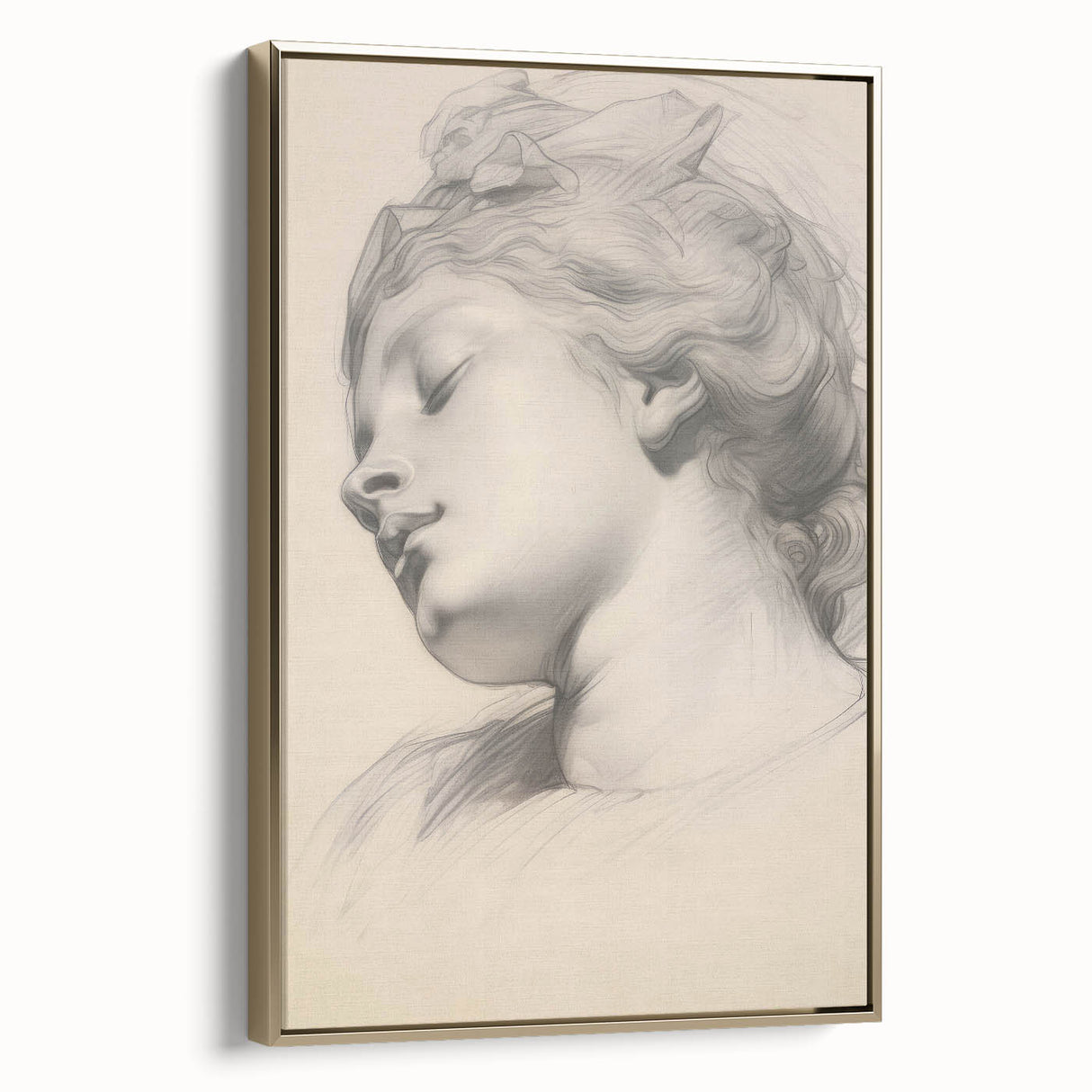 Timeless Vintage Portrait - Classic Sketch of Elegance Wall Art