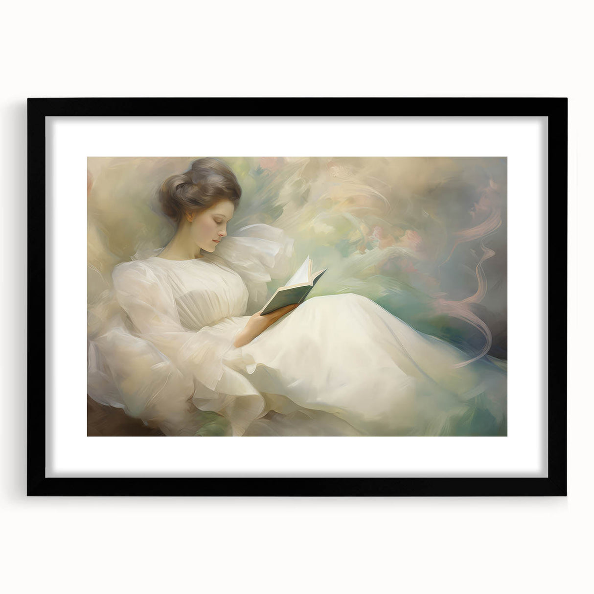Vintage Portrait Art | Dreamy Portrait of Woman Reading