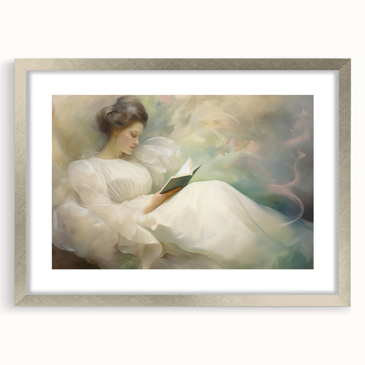 Vintage Portrait Art | Dreamy Portrait of Woman Reading