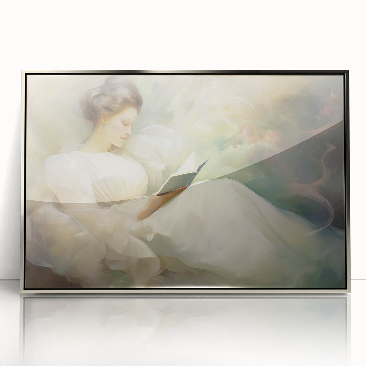 Vintage Portrait Art | Dreamy Portrait of Woman Reading