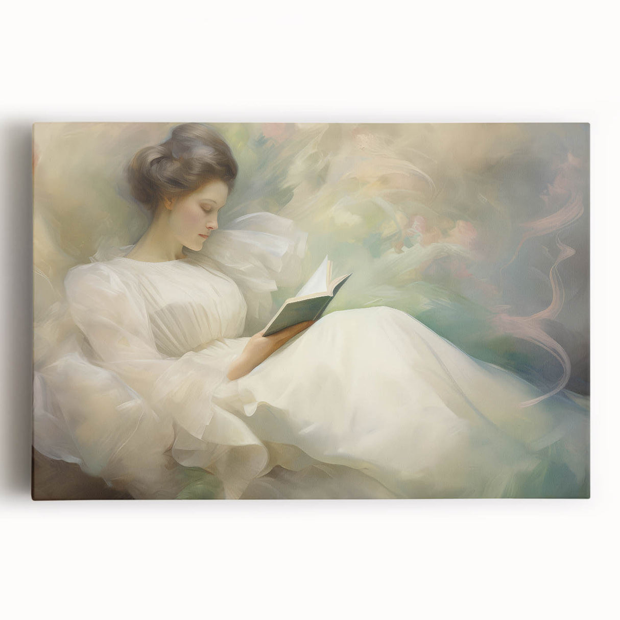 Vintage Portrait Art | Dreamy Portrait of Woman Reading
