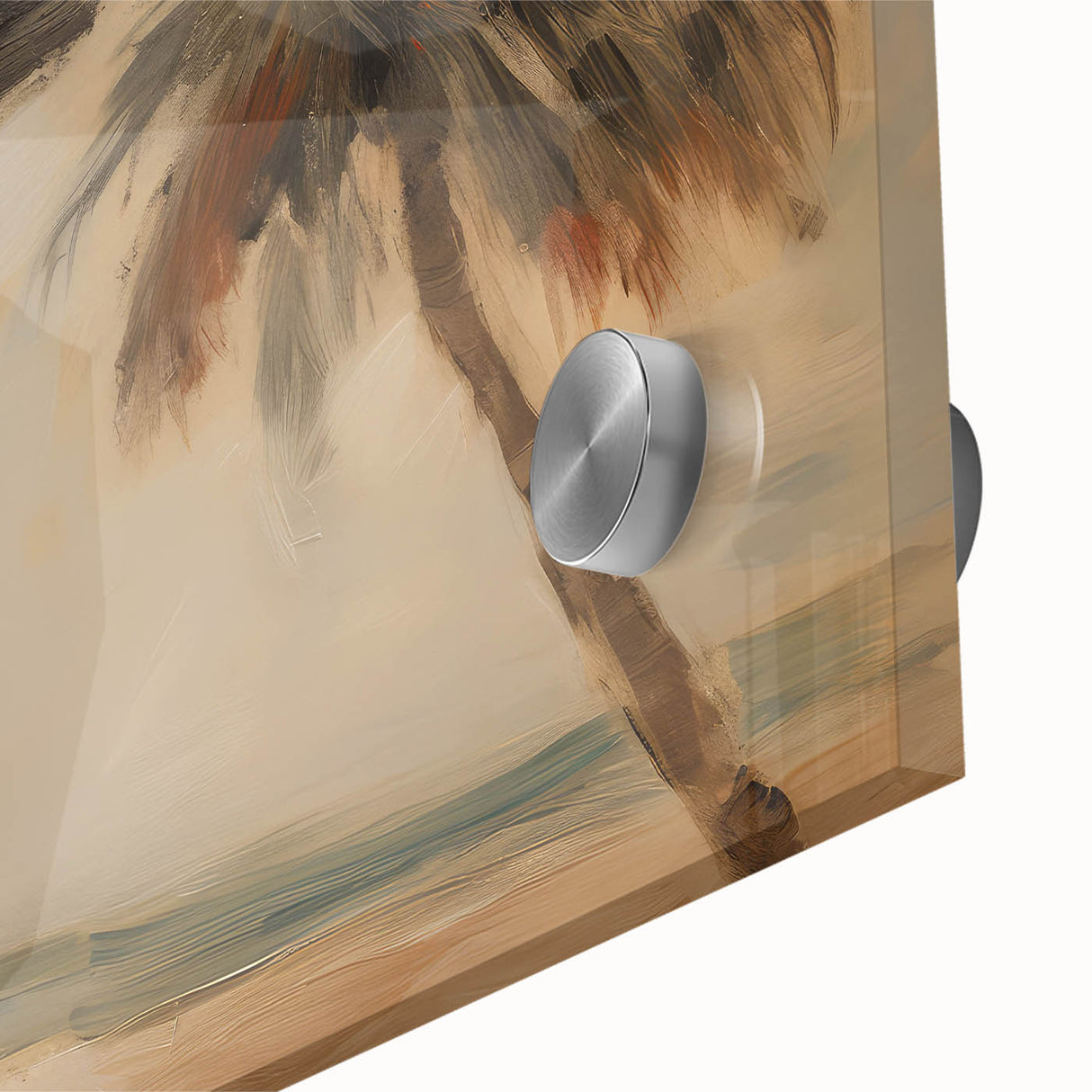 Vintage Portrait Art | Man by Palm Tree in Coastal Setting