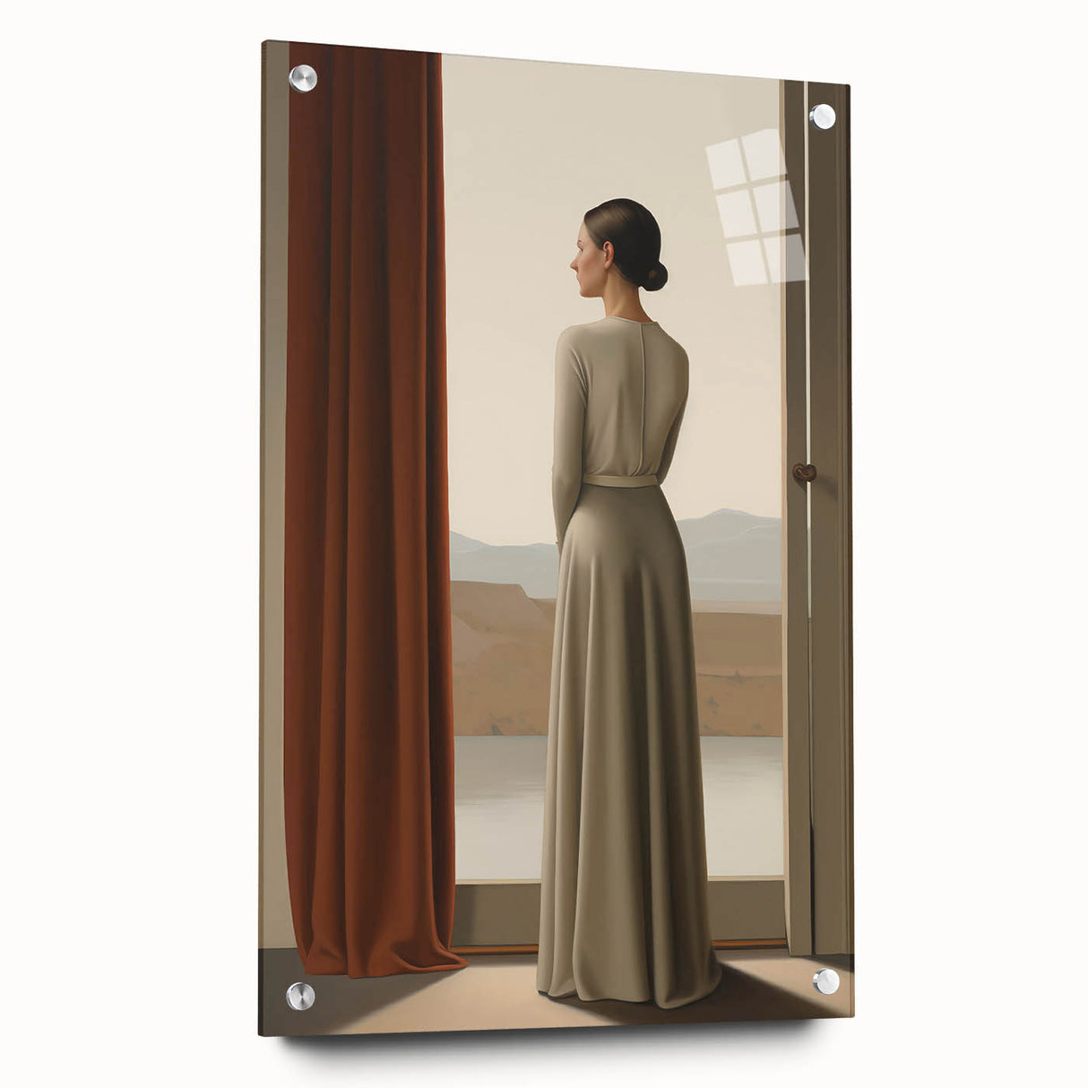 Classic Portrait Artwork - Elegant Woman by Window Wall Art