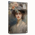 Vintage Portrait Art – Lady with Floral Hat Canvas Print