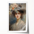 Vintage Portrait Art – Lady with Floral Hat Canvas Print
