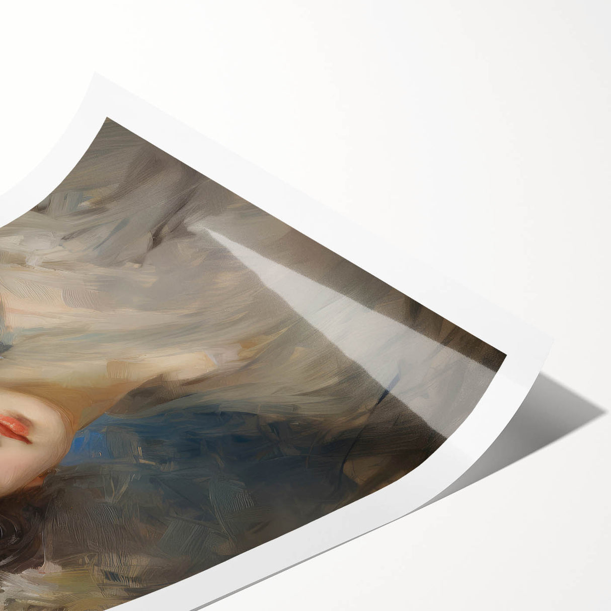Vintage Portrait Art – Lady with Floral Hat Canvas Print