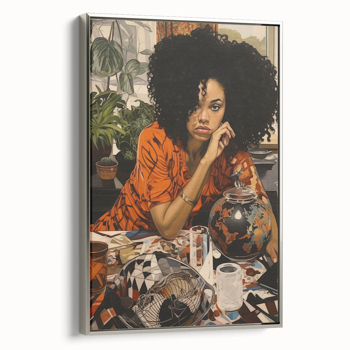 Retro Portrait Canvas - Bold Vintage Woman Wall Art Print