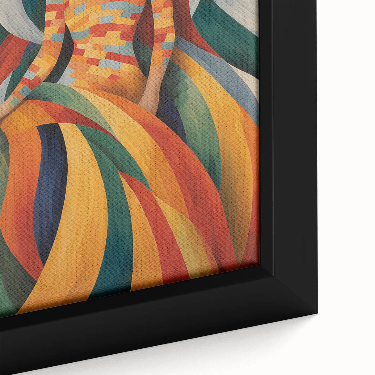 Retro Portrait Canvas - Vibrant Abstract Vintage Woman Wall Art