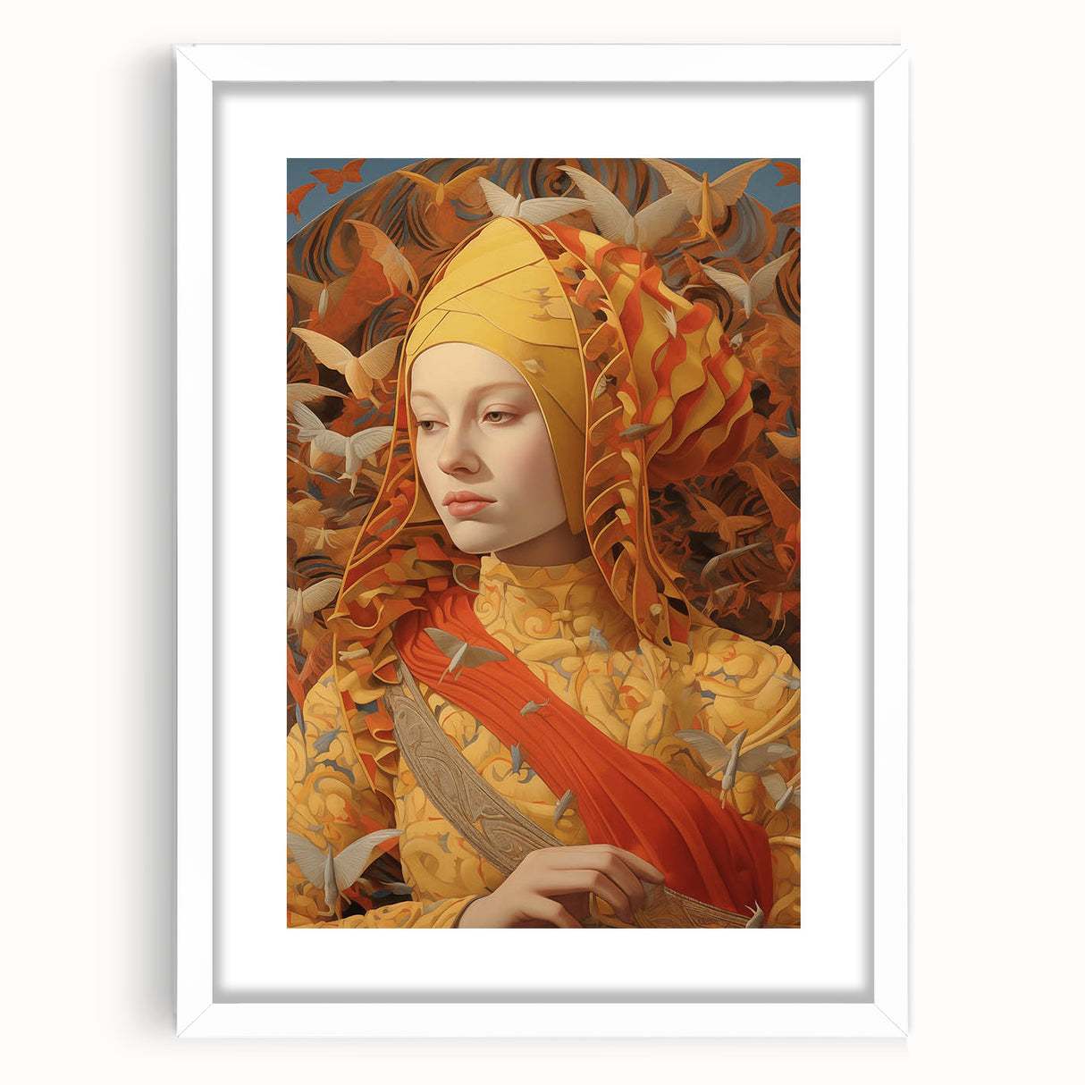 Antique Portrait Prints - Regal Golden Vintage Wall Art