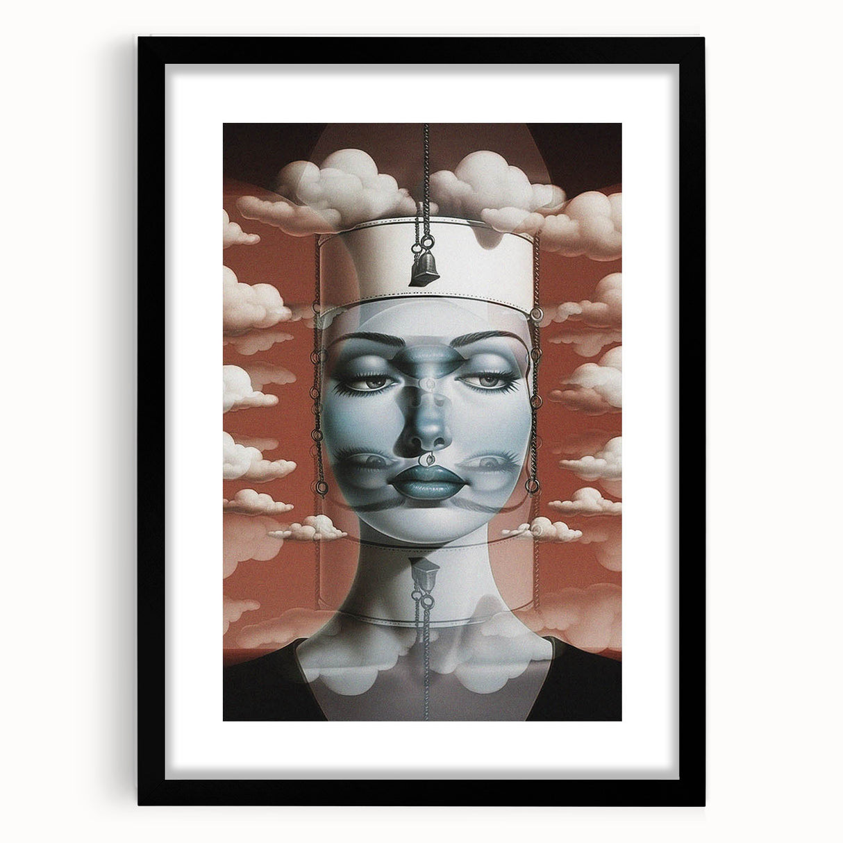 Retro Portrait Canvas - Surreal Vintage Dreamscape Wall Art