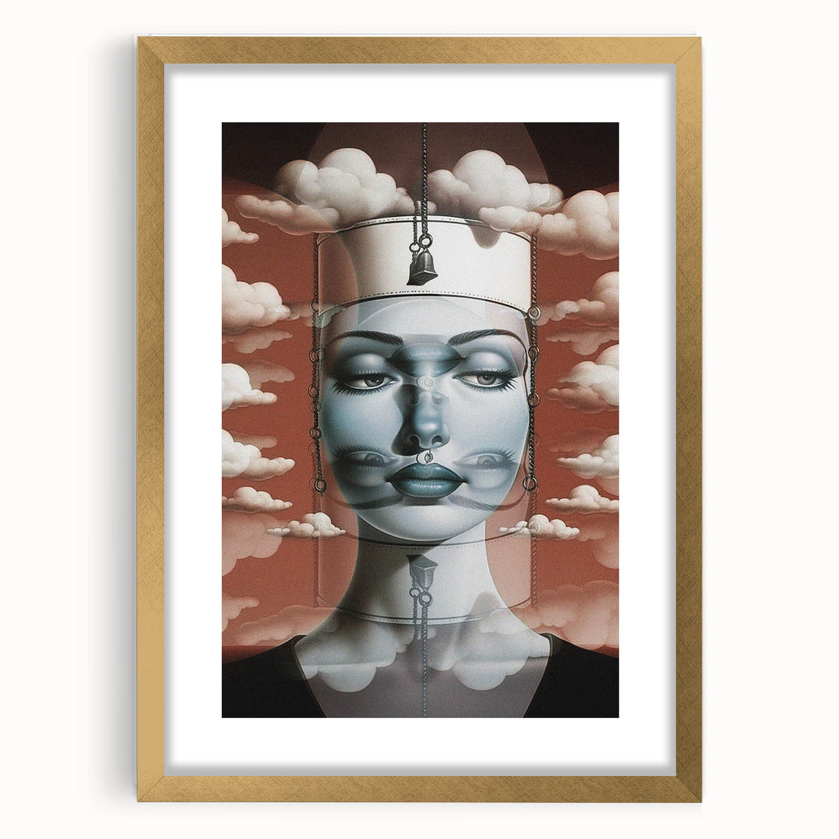 Retro Portrait Canvas - Surreal Vintage Dreamscape Wall Art