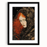 Antique Portrait Prints - Mysterious Red-Haired Woman Wall Art