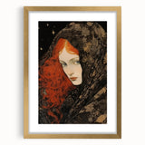 Antique Portrait Prints - Mysterious Red-Haired Woman Wall Art