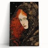 Antique Portrait Prints - Mysterious Red-Haired Woman Wall Art