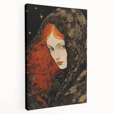 Antique Portrait Prints - Mysterious Red-Haired Woman Wall Art