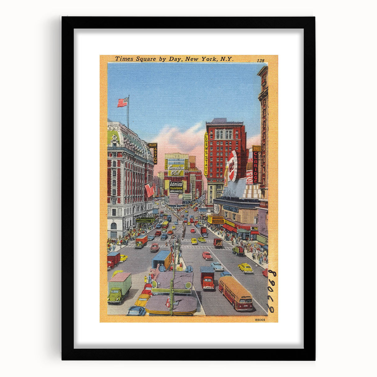 Times Square Vintage Travel Poster – Retro New York City Art