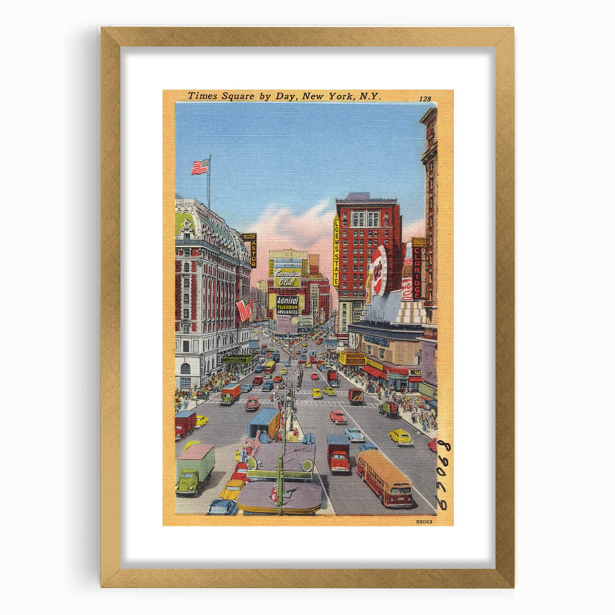 Times Square Vintage Travel Poster – Retro New York City Art