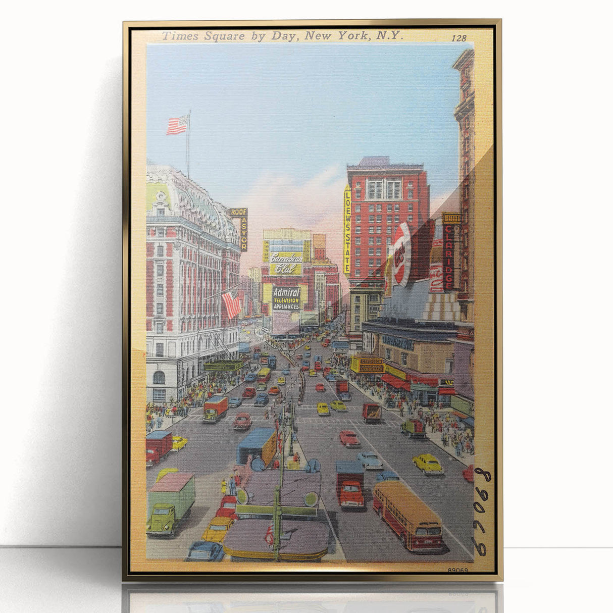 Times Square Vintage Travel Poster – Retro New York City Art