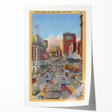 Times Square Vintage Travel Poster – Retro New York City Art