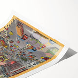 Times Square Vintage Travel Poster – Retro New York City Art