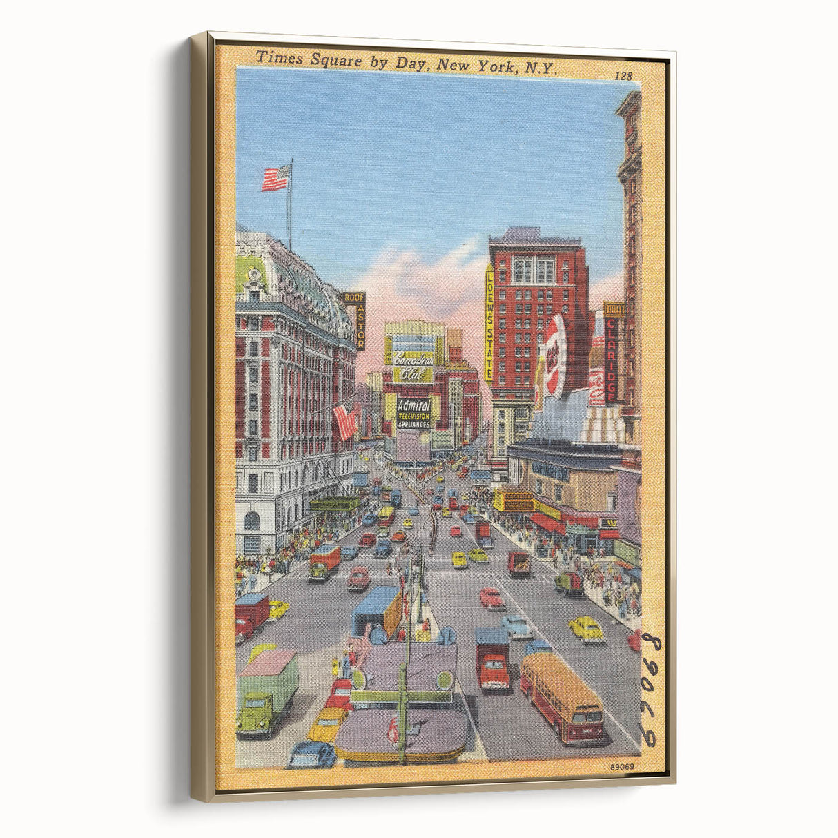 Times Square Vintage Travel Poster – Retro New York City Art